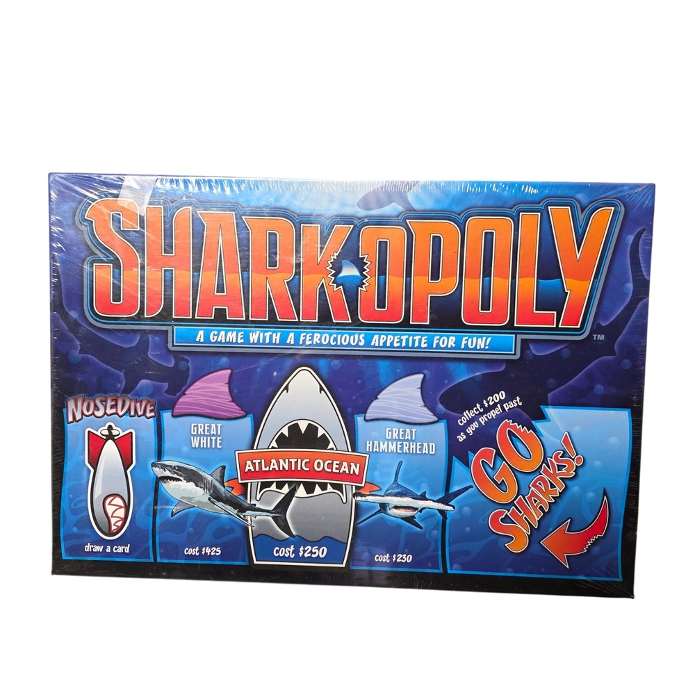 Late For The Sky Shark-Opoly Board Game Sea Life Theme NEW Family Game Night